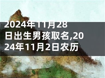 2024年11月28日出生男孩取名,2024年11月2日农历