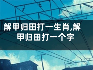 解甲归田打一生肖,解甲归田打一个字