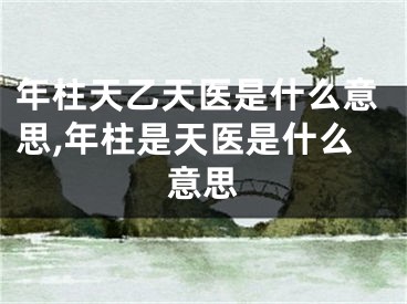 年柱天乙天医是什么意思,年柱是天医是什么意思