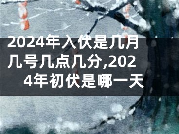 2024年入伏是几月几号几点几分,2024年初伏是哪一天