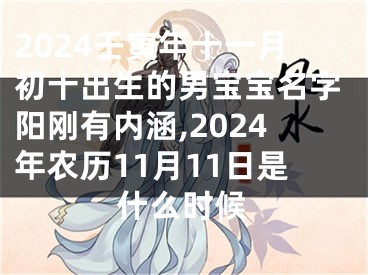 2024壬寅年十一月初十出生的男宝宝名字阳刚有内涵,2024年农历11月11日是什么时候