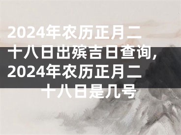 2024年农历正月二十八日出殡吉日查询,2024年农历正月二十八日是几号
