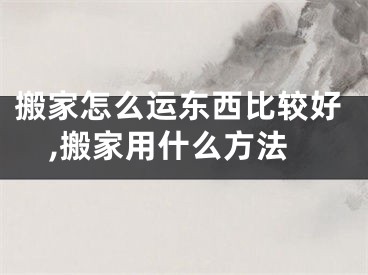 搬家怎么运东西比较好,搬家用什么方法