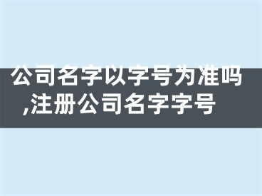 公司名字以字号为准吗,注册公司名字字号