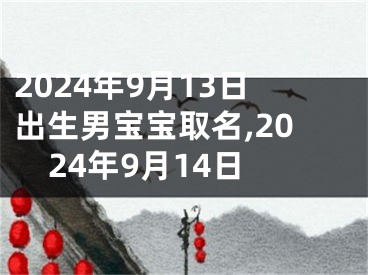 2024年9月13日出生男宝宝取名,2024年9月14日