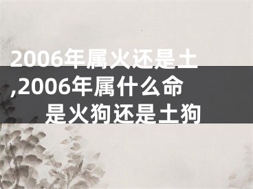 2006年属火还是土,2006年属什么命是火狗还是土狗