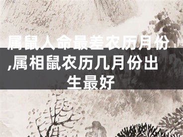 属鼠人命最差农历月份,属相鼠农历几月份出生最好