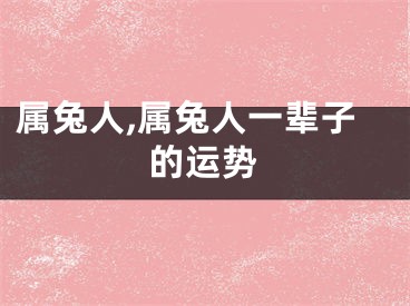 属兔人,属兔人一辈子的运势