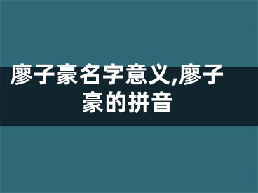 廖子豪名字意义,廖子豪的拼音