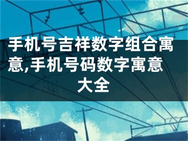 手机号吉祥数字组合寓意,手机号码数字寓意大全