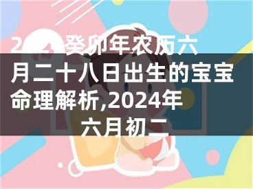 2024癸卯年农历六月二十八日出生的宝宝命理解析,2024年六月初二