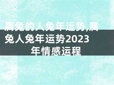 属兔的人兔年运势,属兔人兔年运势2023年情感运程