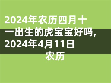 2024年农历四月十一出生的虎宝宝好吗,2024年4月11日农历