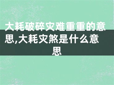 大耗破碎灾难重重的意思,大耗灾煞是什么意思