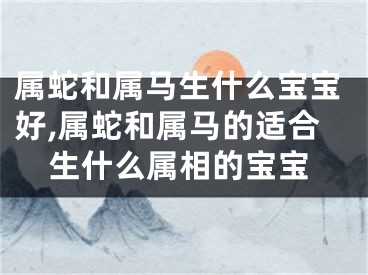 属蛇和属马生什么宝宝好,属蛇和属马的适合生什么属相的宝宝