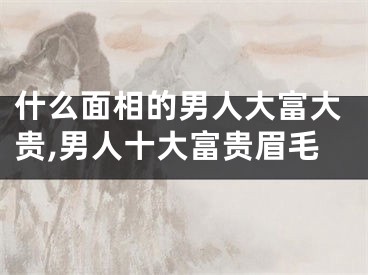 什么面相的男人大富大贵,男人十大富贵眉毛