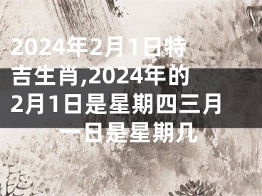 2024年2月1日特吉生肖,2024年的2月1日是星期四三月一日是星期几