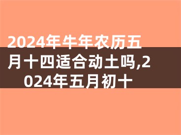 2024年牛年农历五月十四适合动土吗,2024年五月初十