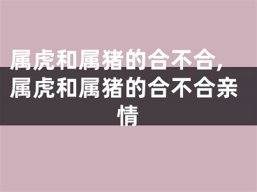 属虎和属猪的合不合,属虎和属猪的合不合亲情