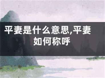 平妻是什么意思,平妻如何称呼