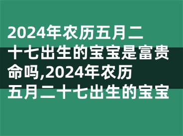 2024年农历五月二十七出生的宝宝是富贵命吗,2024年农历五月二十七出生的宝宝