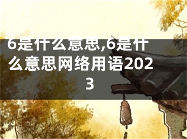 6是什么意思,6是什么意思网络用语2023