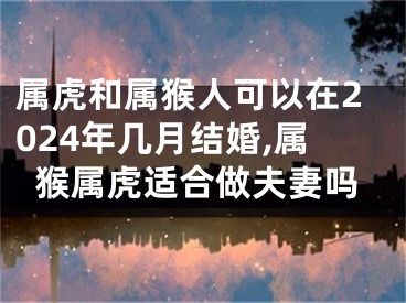 属虎和属猴人可以在2024年几月结婚,属猴属虎适合做夫妻吗
