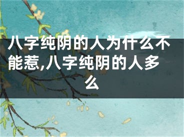 八字纯阴的人为什么不能惹,八字纯阴的人多么