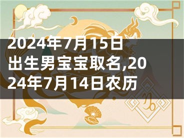 2024年7月15日出生男宝宝取名,2024年7月14日农历
