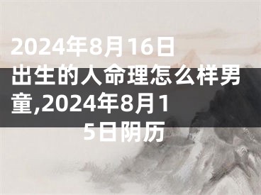 2024年8月16日出生的人命理怎么样男童,2024年8月15日阴历