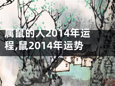 属鼠的人2014年运程,鼠2014年运势