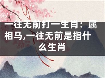 一往无前打一生肖：属相马,一往无前是指什么生肖