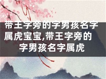 带王字旁的字男孩名字属虎宝宝,带王字旁的字男孩名字属虎