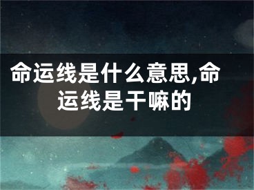 命运线是什么意思,命运线是干嘛的