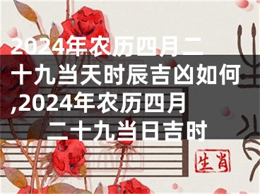 2024年农历四月二十九当天时辰吉凶如何,2024年农历四月二十九当日吉时