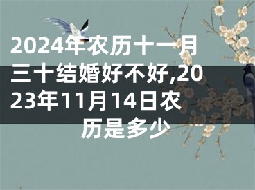 2024年农历十一月三十结婚好不好,2023年11月14日农历是多少