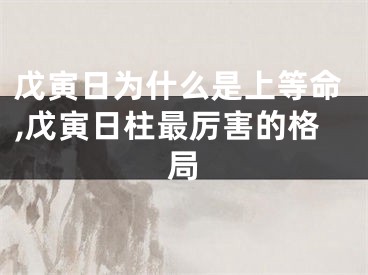 戊寅日为什么是上等命,戊寅日柱最厉害的格局