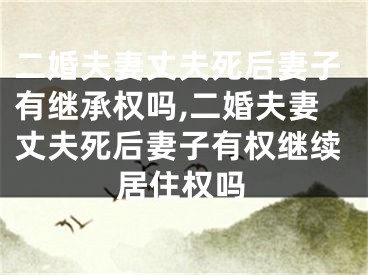 二婚夫妻丈夫死后妻子有继承权吗,二婚夫妻丈夫死后妻子有权继续居住权吗