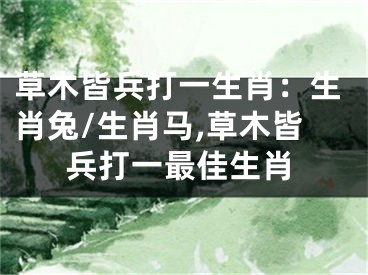 草木皆兵打一生肖：生肖兔/生肖马,草木皆兵打一最佳生肖
