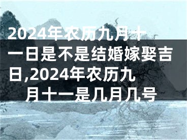 2024年农历九月十一日是不是结婚嫁娶吉日,2024年农历九月十一是几月几号