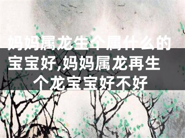 妈妈属龙生个属什么的宝宝好,妈妈属龙再生个龙宝宝好不好