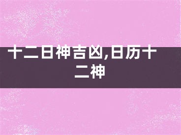 十二日神吉凶,日历十二神
