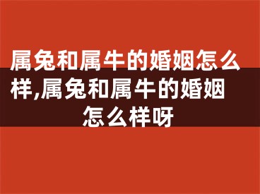 属兔和属牛的婚姻怎么样,属兔和属牛的婚姻怎么样呀