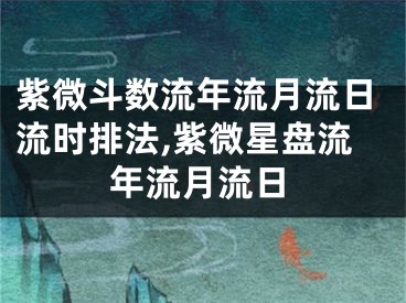 紫微斗数流年流月流日流时排法,紫微星盘流年流月流日