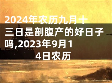 2024年农历九月十三日是剖腹产的好日子吗,2023年9月14日农历