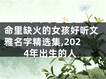 2024牛年小雪出生命里缺火的女孩好听文雅名字精选集,2024年出生的人