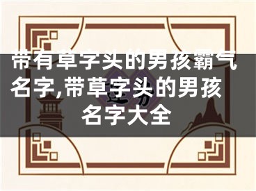 带有草字头的男孩霸气名字,带草字头的男孩名字大全