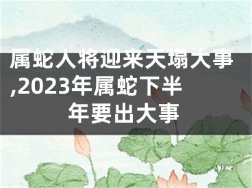 属蛇人将迎来天塌大事,2023年属蛇下半年要出大事