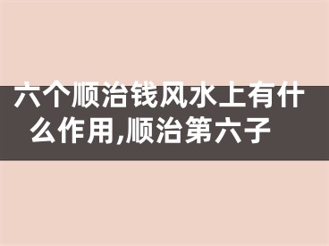 六个顺治钱风水上有什么作用,顺治第六子