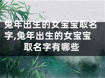 兔年出生的女宝宝取名字,兔年出生的女宝宝取名字有哪些